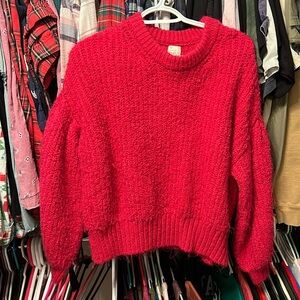 Bright pink - a new day sweater - ballon sleeve - small